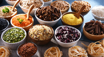 Composition with different kinds of dry food products