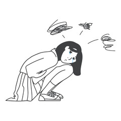 doodle the girl fell into depression