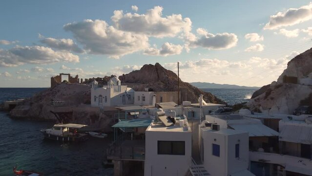 Firopotamos Village and Beach in Milos, Cyclades Island in Aegean Sea, Greece