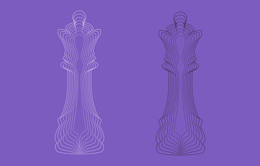 Vector chess pieces with the Queen Chess piece icon.
