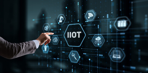 IIOT industrial internet of things concept. Technology and Business