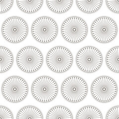 Abstract seamless pattern, gray and white. Decorative circles, endless tile. Wheels geometric ornament. Stylish modern texture for fabric, textile, digital paper. Monochrome basic backdrop 