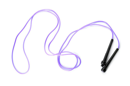 Lilac Skipping Rope Isolated On White Background