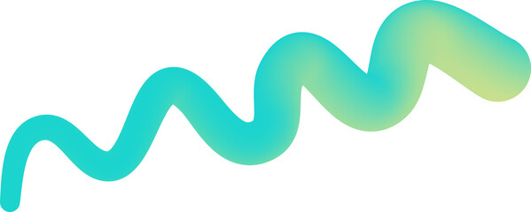 Fototapeta premium Abstract 3d object isolated on white background. Trendy turquoise, green and blue gradient Pastel figure