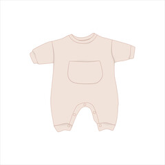 Simple baby jumpsuit design with shirt pocket design for baby advertising template design