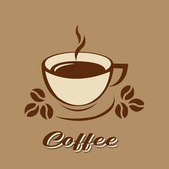 cup of coffee with beans
