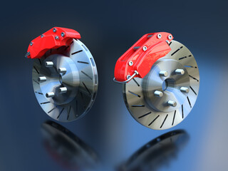Disk brake 3D illustration