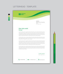 Creative Letterhead template vector, minimalist style, printing design, business advertisement layout, Green concept background, simple letterhead template mock up, company letterhead design