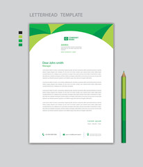 Creative Letterhead template vector, minimalist style, printing design, business advertisement layout, Green concept background, simple letterhead template mock up, company letterhead design