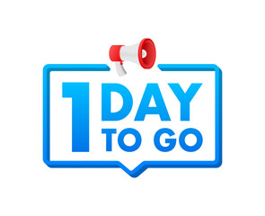 1 Day to go. Countdown timer. Clock icon. Time icon. Count time sale. Vector stock illustration.