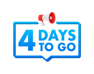 4 Days to go. Countdown timer. Clock icon. Time icon. Count time sale. Vector stock illustration.
