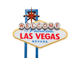 Las Vegas welcome sign isolated.