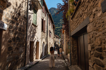 Town of Villefranche de Conflent in South of France