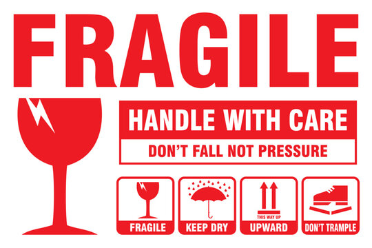 Handle With Care Hd Transparent, Fragile Please Handle With Care Red White  Color, Fragile, Handle With Care, Sticker PNG Image For Free Download