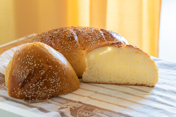 loaf of white bread on the table