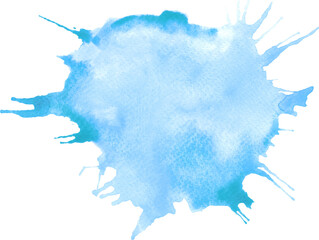 Blue Dripping Watercolor Splash