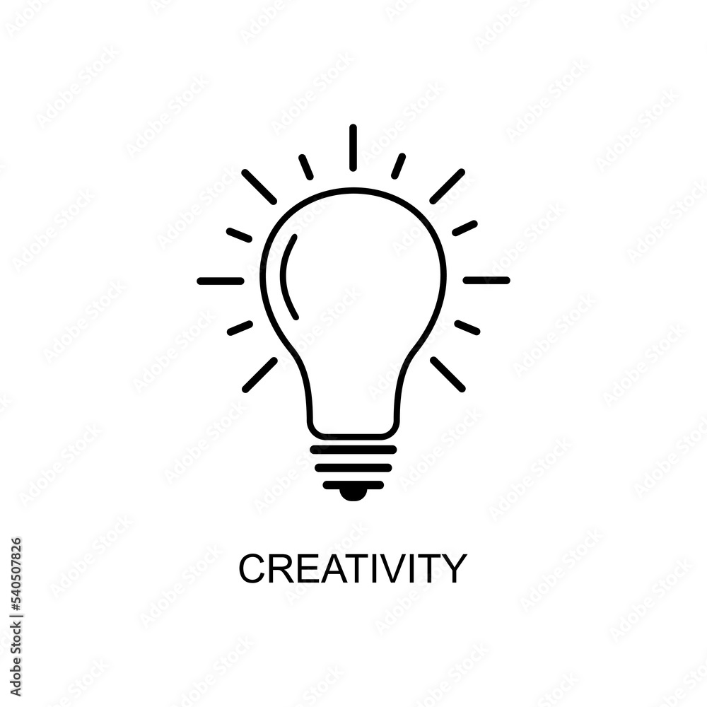 Poster creativity linear icon. idea symbol vector illustration. creativity sign in linear style. eps10