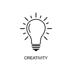 Creativity linear icon. Idea symbol vector illustration. Creativity sign in linear style. eps10