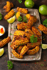 Corn ribs vegan vegetarian Plant based food concept