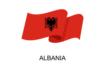 Flag Albania vector. Albanian flag on white background. eps10