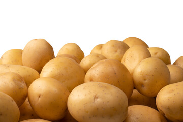 A group of fresh tasty potato isolated on white background.