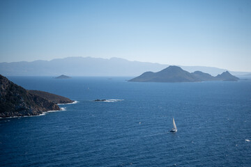 view of the sea and mountains