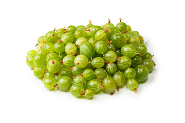 A group of gooseberries isolated on a white background.