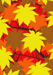 Autumn leaves. Stylized illustration of a plant.