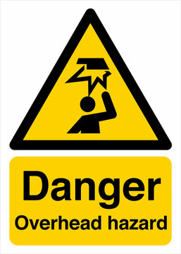 Safety Warning Sign Overhead Signs ISO 7010 Standards Danger Overhead hazard