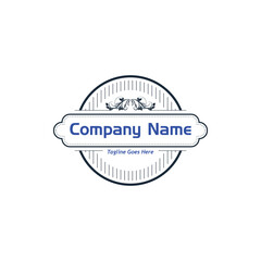 vintage circle logo, sample company logo, a simple vector design