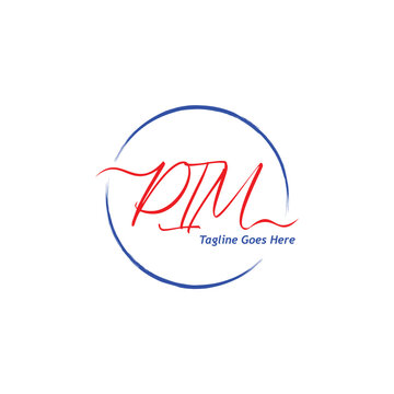 pim letters logo, sample company logo, a simple vector design
