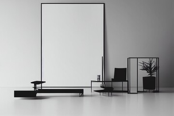 Minimalist interior logo. creative line art style concept for furniture interior template