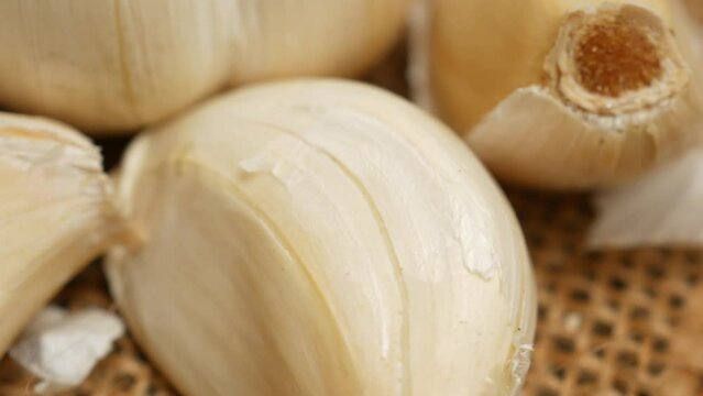 close up pf garlic on white background,