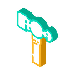 ballpeen hammer isometric icon vector. ballpeen hammer sign. isolated symbol illustration