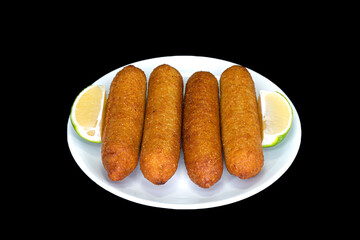 Cypriot bulgur meatballs with minced meat in a white plate