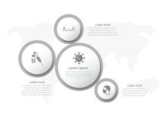 Circular Connection Steps business Infographic Template with 3 Element