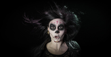 Halloweenfrau Portrait in Angst