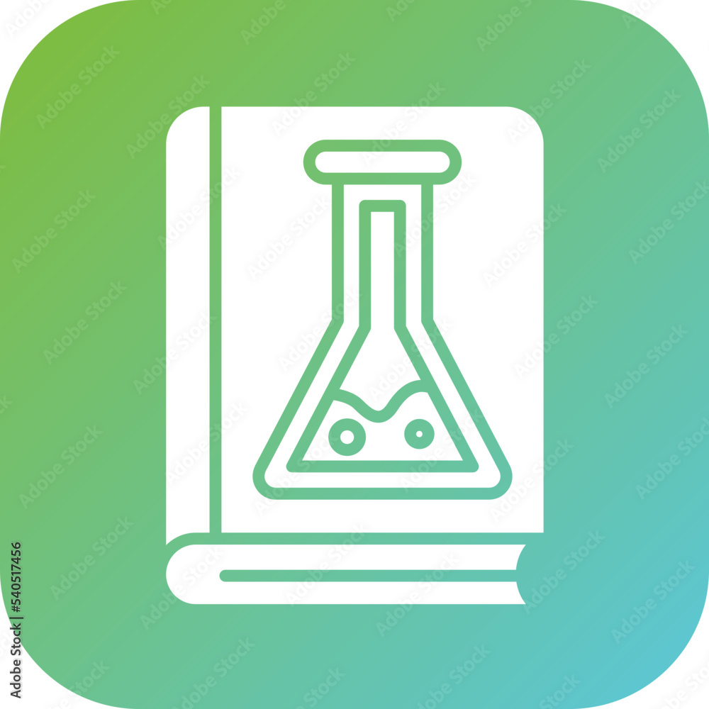 Sticker chemistry book icon style