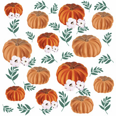 seamless background with pumpkins