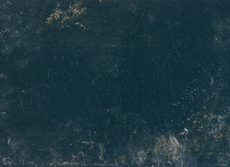 Distressed texture. Dust scratches. Worn overlay. Blue white orange dirt stains grain defect on dark used grunge illustration abstract background.