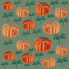 seamless pattern with pumpkins