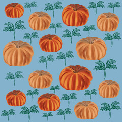 seamless pattern with pumpkins