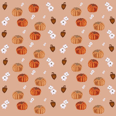 seamless pattern with halloween pumpkins