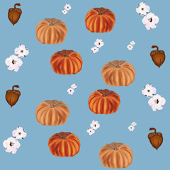 seamless pattern with pumpkins