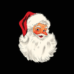 Vector cartoon illustration of friendly smiling Santa Claus