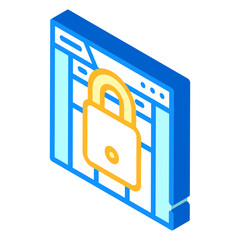 web padlock isometric icon vector. web padlock sign. isolated symbol illustration