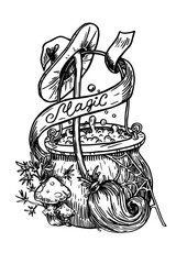 Magic vector illustration on white background