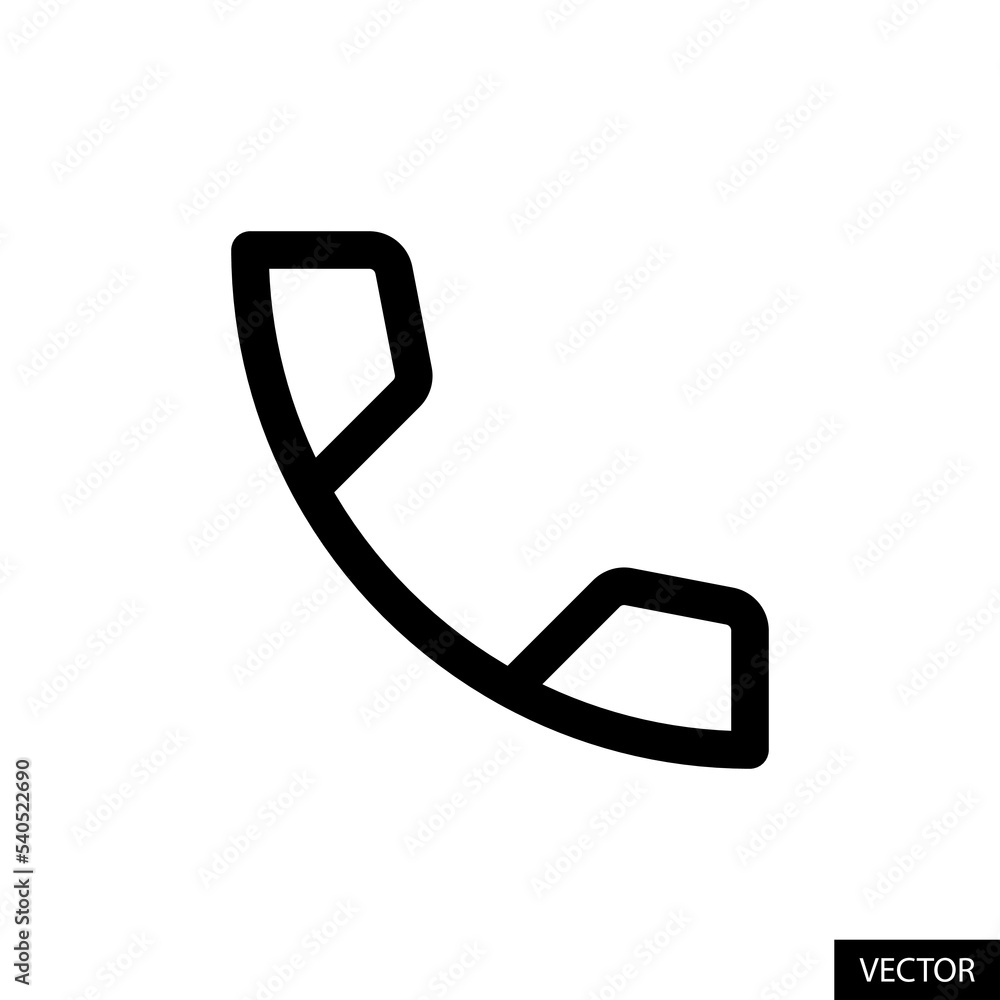 Poster call button vector icon in line style design for website, app, ui, isolated on white background. edi
