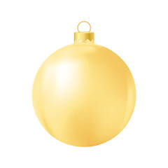 Yellow Christmas tree toy Realistic color illustration