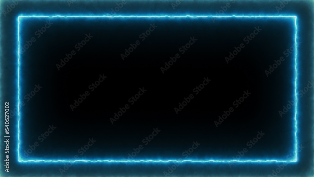 Poster heat haze electric energy aura simulate around border frame with 3d rendering.